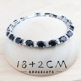 925 Silver Bridal Jewelry Sets Wedding Black Zircon Bracelets Earrings Rings Pendant Necklace Set For Women - Xprespick